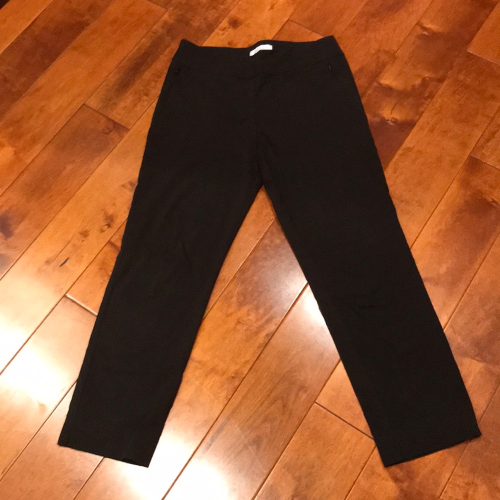 Black Crop Stretch Dress Pants